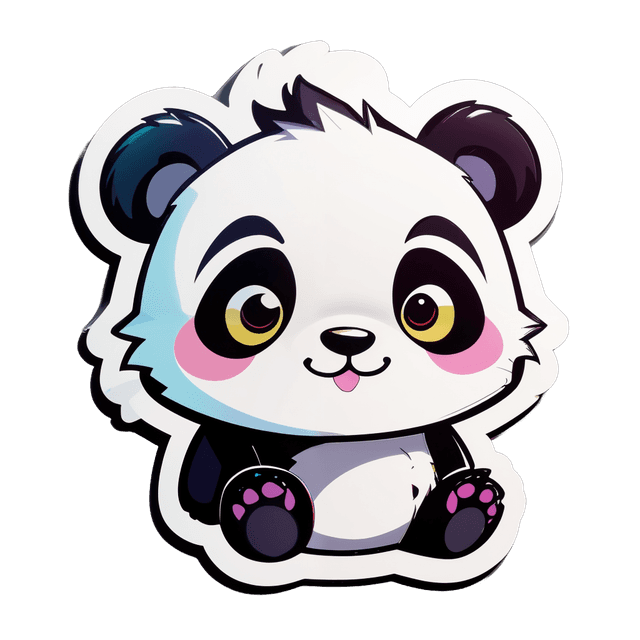 a cute panda with layer eyes