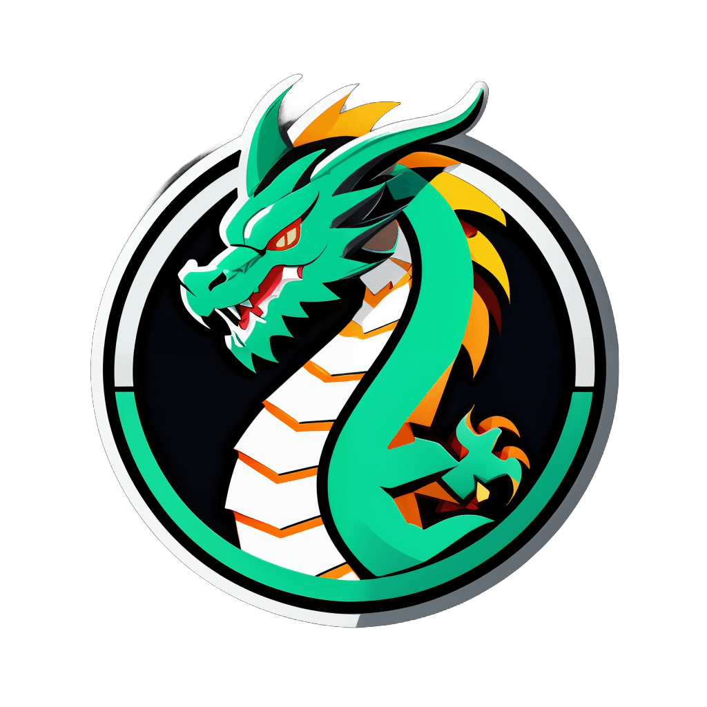 please help me generate a app logo , the app is crypt currency trade , the logo include dragon and btc element